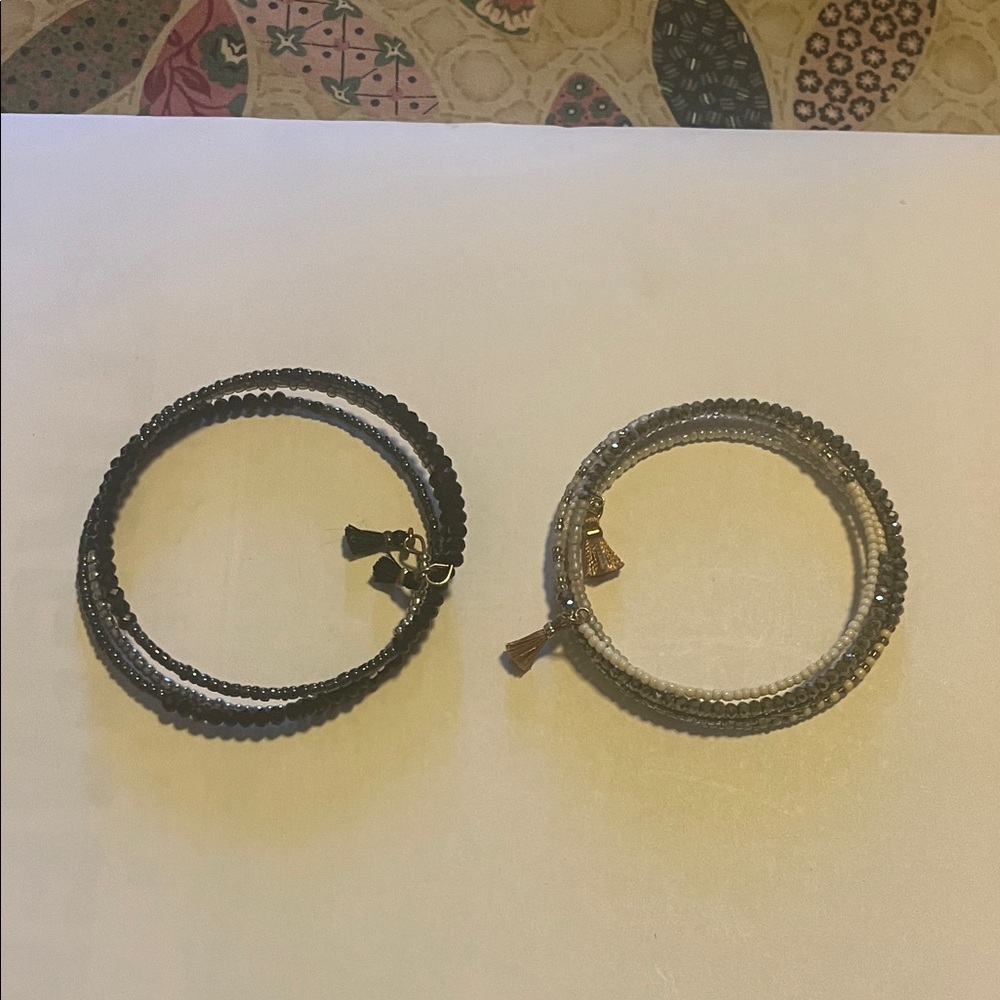 Black and Gray Beaded Bracelets